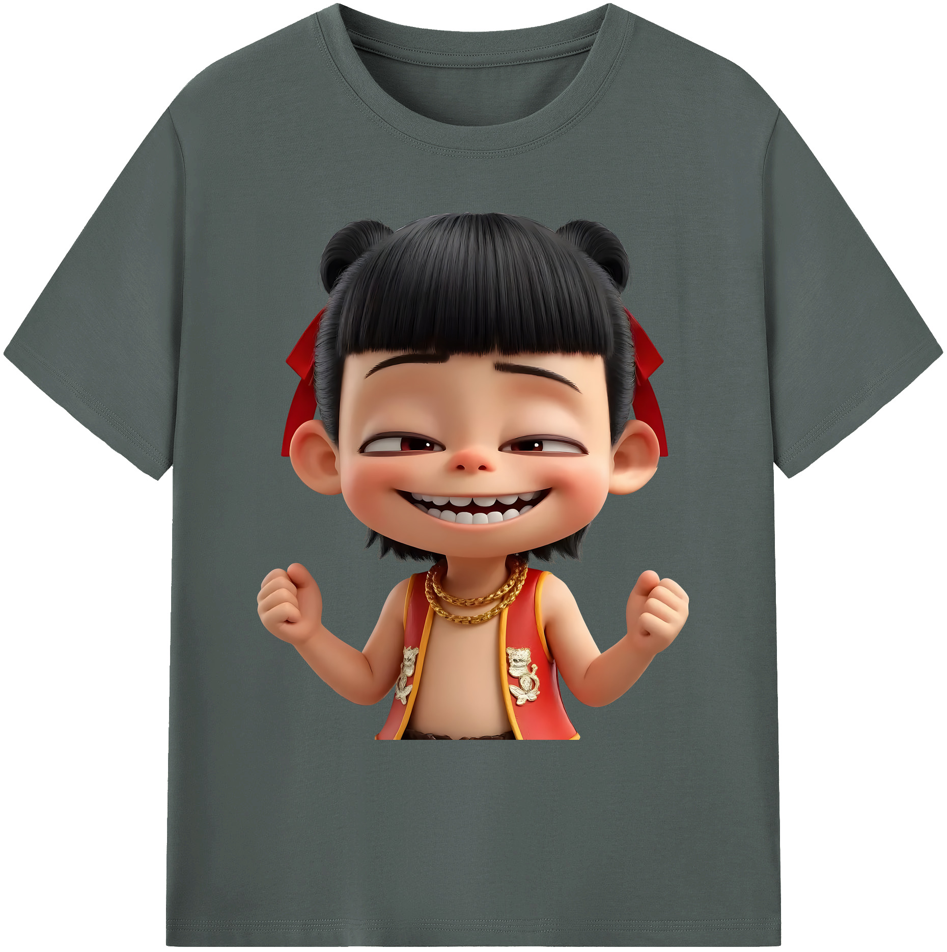 （画像用） Ne Zha 2 ナタ 魔童の大暴れ 綿100％ メンズ半袖Tシャツ｜肌触りやわらか＆通気性